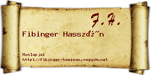 Fibinger Hasszán névjegykártya